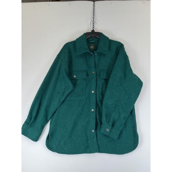 Wild Fable Shacket Womens Medium Button Front Oversized Fleece Shirt Jacket - Picture 1 of 6